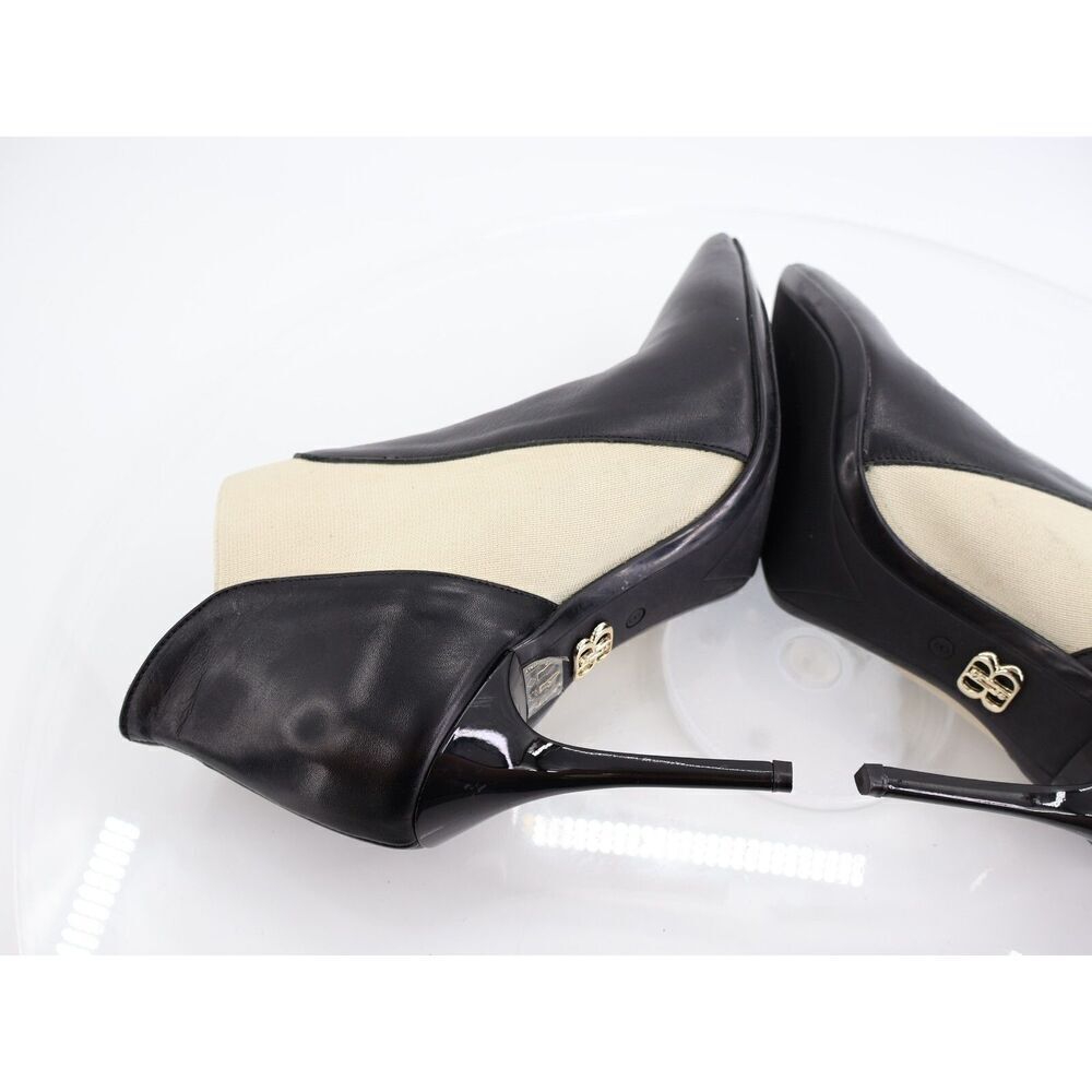 Beautiisoles Abby Pointed Toe Bootie Black White Stiletto Heel Pull On Boot Sz 8 — image 4 of 8